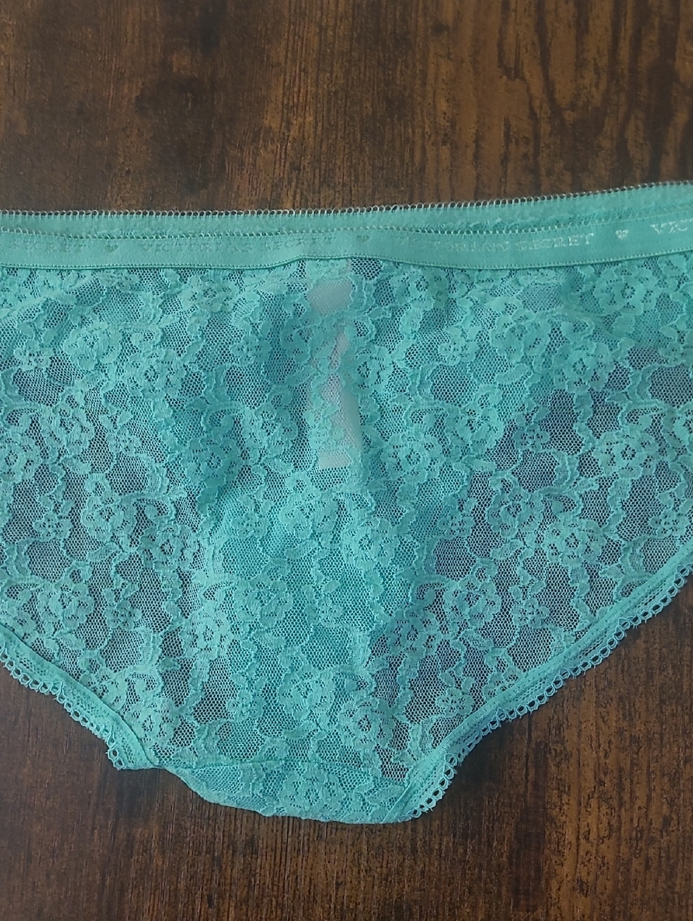 Vintage Victoria's Secret GreenLace Bikini Panty - Picture 2 of 3